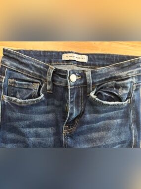 Flying Monkey Women’s Skinny Jeans in Dark Blue Wash